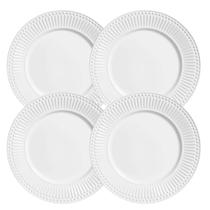 Jogo De Pratos Fundo 22cm Kit 4 Peças Sopa Roma Branco Cerâmica Porto Brasil