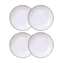 Jogo de Pratos Fundo 4 Peças Rústico 22 cm Porcelana Decorada Tramontina