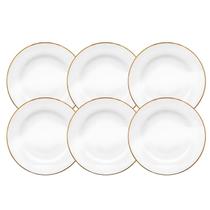 Jogo De Pratos Fundo 6 Peças 23Cm Borda Dourada Sofia Oxford