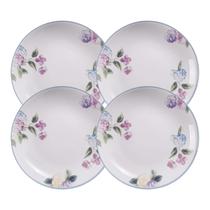 Jogo De Pratos Fundo Kit 4 Peças Porcelana 21cm Aura Tramontina