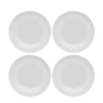 Jogo de Pratos Fundo Kit 4pcs Porcelana Branco Sopa 21cm Oxford Mia Chef