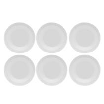 Jogo de Pratos Fundo Kit 6pcs Porcelana Branco Sopa 21cm Oxford Mia Chef
