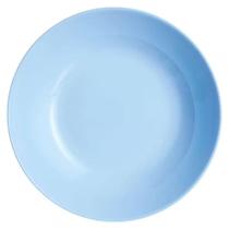 Jogo de Pratos Fundo Luminarc Vidro Temperado Azul Luxo 6 Pç