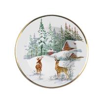 Jogo de pratos fundo rena premium borda c/filete ouro c/6und