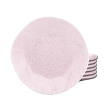 Jogo De Pratos Fundo Ryo Pink Sand Kit 6 Peças 22,5cm Porcelana P/ Sopa Oxford Rosa