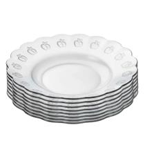 Jogo De Pratos Fundos 12 Peças Em Vidro Para Almoço e Jantar Jogo De Pratos Fundos 12 Peças Em Vidro Para Almoço e Jantar