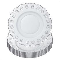 Jogo De Pratos Fundos 12 Peças Em Vidro Para Almoço e Jantar