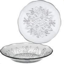 Jogo De Pratos Fundos 6 Peças Em Vidro Para Almoço/Janta Jogo De Pratos Fundos 6 Peças Em Vidro Para Almoço/Janta