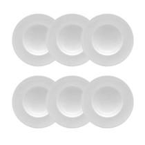 Jogo de pratos fundos bistrô em porcelana Strauss Sable 20,5cm 6 peças