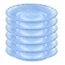 Jogo de Pratos Fundos de Vidro Wheaton Linha Verde Barroco