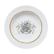 Jogo De Pratos Fundos Em Porcelana Floral Chic Com 6 Peças 23cm Germer