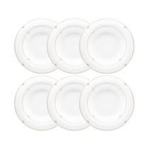 Jogo de pratos fundos em porcelana Strauss Dinasty 6 peças 24,5cm