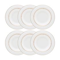 Jogo de pratos fundos em porcelana Strauss Lumière 6 peças