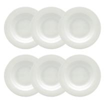 Jogo de pratos fundos em porcelana Strauss Sable 23,5cm 6 peças