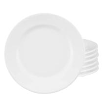 Jogo De Pratos Fundos Kit 6 Peças 23Cm Branco Com Aba Oxford Jogo De Pratos Fundos Kit 6 Peças 23Cm Branco Com Aba Oxford