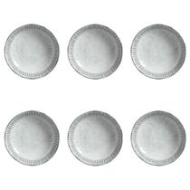 Jogo de Pratos Fundos Porto Brasil Linhas Stoneware 6 Unidades