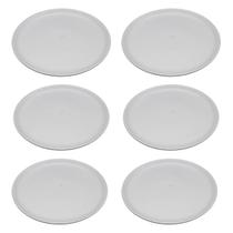 Jogo De Pratos Jantar 6 Peças Rasos Em Ceramica Branco 28cm