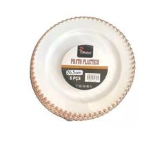 Jogo De Pratos Jantar Acrilico Bolinha Rose Natal 26Cm-12Un Jogo De Pratos Jantar Acrilico Bolinha Rose Natal 26Cm-12Un