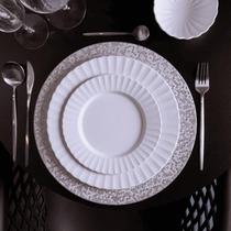 Jogo de Pratos Kit 12 Peças Gerbera Branco Melamina Lyor
