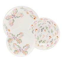 Jogo De Pratos Kit 18 Peças Oxford Cerâmica Jardim Secreto