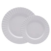 Jogo de Pratos Kit 8 Peças Gerbera Branco Melamina Lyor