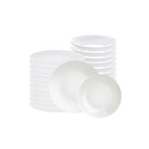 Jogo de Pratos Leonora em Porcelana Branco 24 Peças - Tramontina Jogo de Pratos Leonora em Porcelana Branco 24 Peças - Tramontina