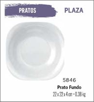 Jogo De Pratos Pla 12 Fundo - 22Cm Vidro Branco
