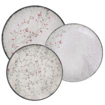 Jogo De Pratos Porcelana Decorada Floralis 12 Pçs Tramontina