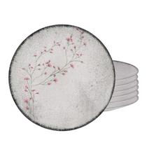 Jogo de Pratos Raso 25cm Kit 6 Peças Em Porcelana Floralis Tramontina