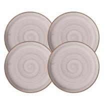 Jogo de Pratos Raso Cerâmica Caoba Decorado 27cm Kit 4pcs Jantar Refeição Corona