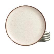 Jogo De Pratos Raso Cerâmica Kit 4 Peças 29cm Coup Vanilla Alleanza Rustico