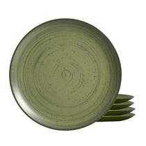 Jogo De Pratos Raso Cerâmica Kit 4 Peças 29cm Kya Olive Alleanza Rustico Jogo De Pratos Raso Cerâmica Kit 4 Peças 29cm Kya Olive Alleanza Rustico