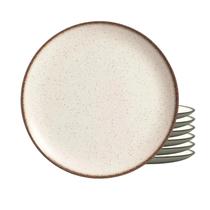 Jogo De Pratos Raso Cerâmica Kit 6 Peças 29cm Coup Vanilla Alleanza Rustico