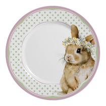 Jogo de Pratos Raso Coelha Agnes Páscoa Alleanza 6 Pçs