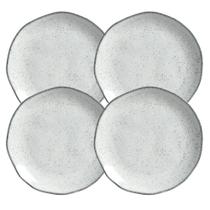 Jogo De Pratos Raso Jantar Refeição 26,5cm 4 Peças Orgânico Echo Cerâmica Porto Brasil Rustico