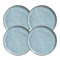 Jogo De Pratos Raso Jantar Refeição 27,5cm Kit 4 Peças Bio Breeze Azul Cerâmica Porto Brasil Jogo De Pratos Raso Jantar Refeição 27,5cm Kit 4 Peças Bio Breeze Azul Cerâmica Porto Brasil
