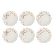 Jogo de Pratos Raso Kit 6pcs Cerâmica 26cm Oxford Unni Jardim Secreto