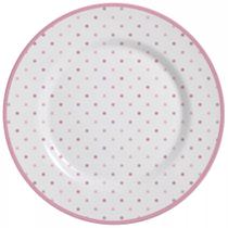 Jogo De Pratos Raso Poa Rosa 6 Peças Alleanza Ceramica 1Lin