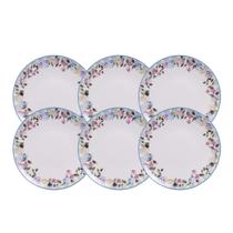 Jogo De Pratos Raso Refeição Kit 6 Peças Porcelana 25cm Aura Tramontina Jantar