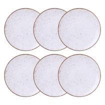 Jogo de Pratos Rasos 6 Pcs Rústico 25 cm Porcelana Decorada Tramontina