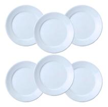 Jogo de Pratos Rasos 6 Peças P/ Restaurante Resistente Porcelana Germer Jogo de Pratos Rasos 6 Peças P/ Restaurante Resistente Porcelana Germer