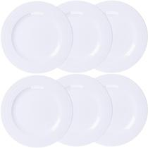 Jogo de pratos rasos 6 peças porcelanas 27cm tramontina vibrare branco