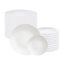 Jogo De Pratos Rasos E Sobremesa 24 Peças Leonora Em Porcelana Branco - Tramontina Jogo De Pratos Rasos E Sobremesa 24 Peças Leonora Em Porcelana Branco - Tramontina