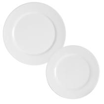 Jogo de Pratos Rasos e Sobremesa Brancos Porto Brasil Flat 6 Unidades