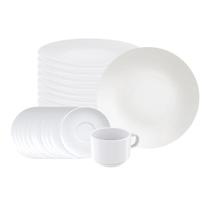 Jogo de Pratos Rasos e Xícaras 24 Peças Leonora em Porcelana Branco - Tramontina Jogo de Pratos Rasos e Xícaras 24 Peças Leonora em Porcelana Branco - Tramontina