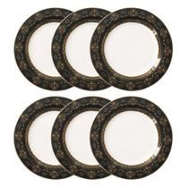 Jogo de pratos rasos em porcelana Strauss Queen 28cm 6 peças