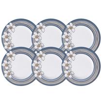 Jogo De Pratos Rasos Jantar Refeição 28cm Kit 6 Peças Nix Porcelana Decorada Floral Tramontina