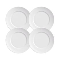 Jogo de Pratos Rasos Kit 4 Peças Basic 25cm Melamina Branco Lyor Jogo de Pratos Rasos Kit 4 Peças Basic 25cm Melamina Branco Lyor