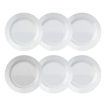 Jogo de Pratos Rasos Vidro Opalino Bela Flor Duralex Kit 6 Unidades Branco Jogo de Pratos Rasos Vidro Opalino Bela Flor Duralex Kit 6 Unidades Branco