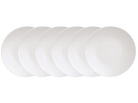 Jogo de Pratos Redondo de Porcelana Branco